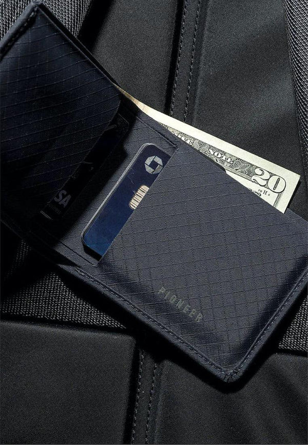 Pioneer Portafoglio Flyfold Navy 3XD – Bifold Sottile In Pelle Con Capacità Per 16+ Carte - 4