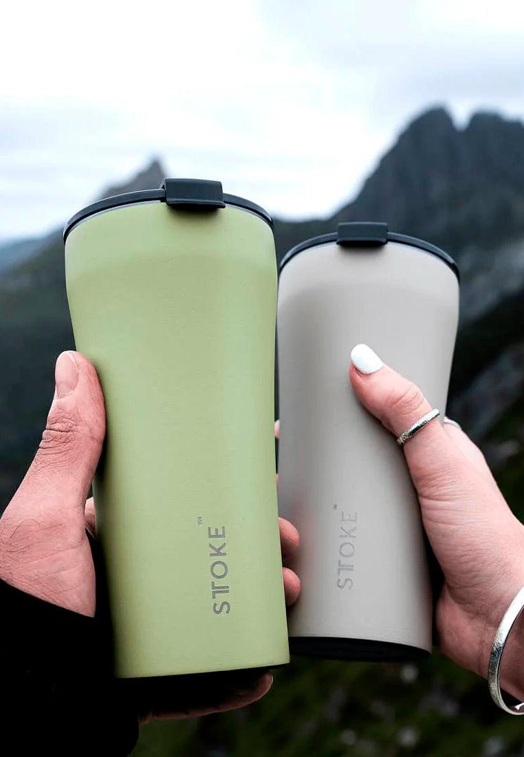 Sttoke Limited Edition Leakproof Insulated Ceramic Cup Heather Green