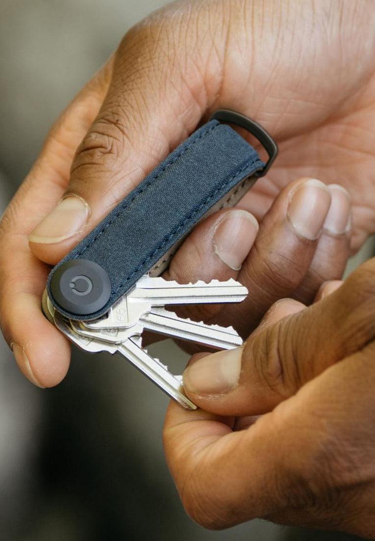 Orbitkey Key Organiser Waxed Canvas Navy Blue