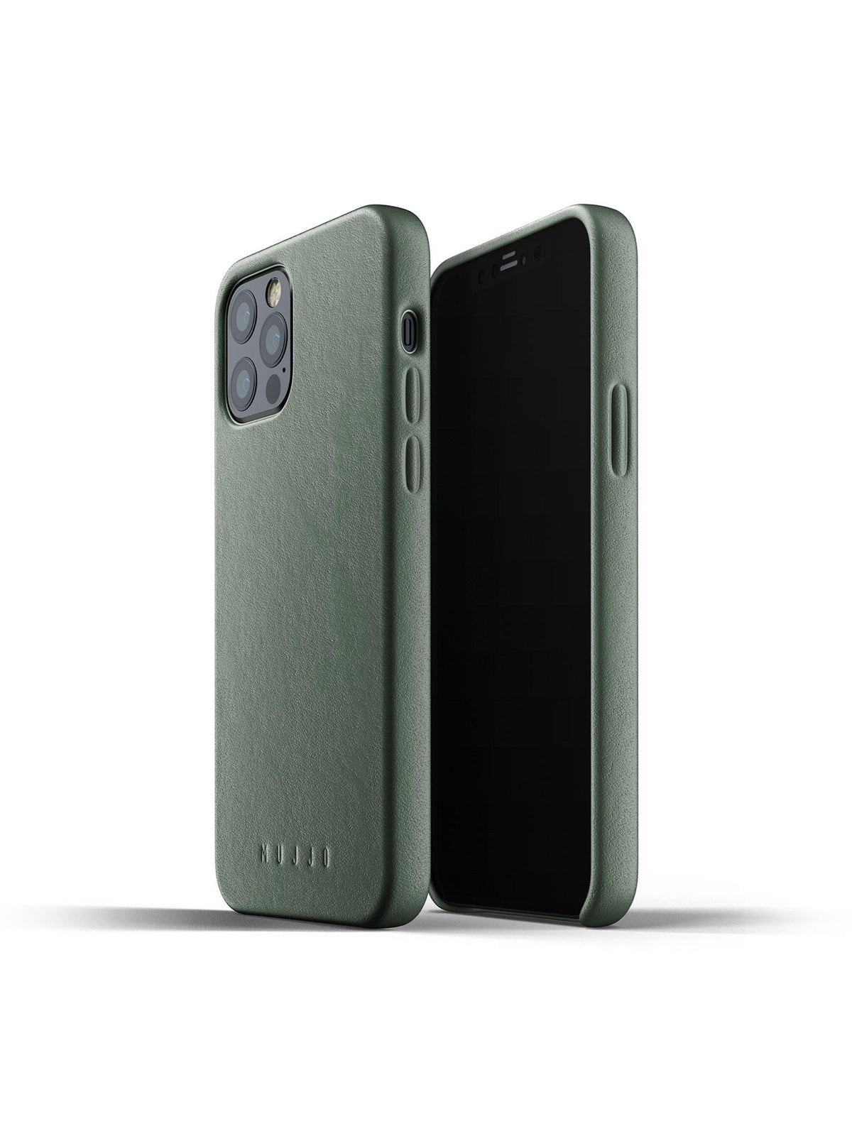 Mujjo Full Leather Case for iPhone 12 &amp; 12 Pro Slate Green