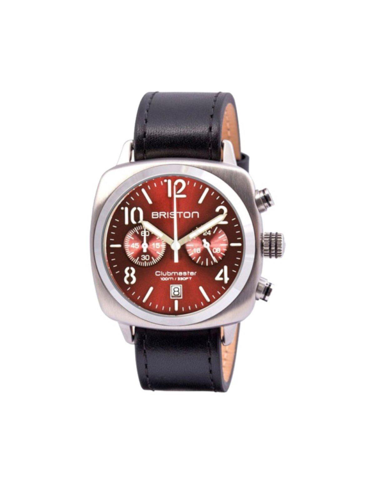 Briston Clubmaster Classic Steel Chronograph Red Sunray Dial 40mm - MORE by Morello Indonesia