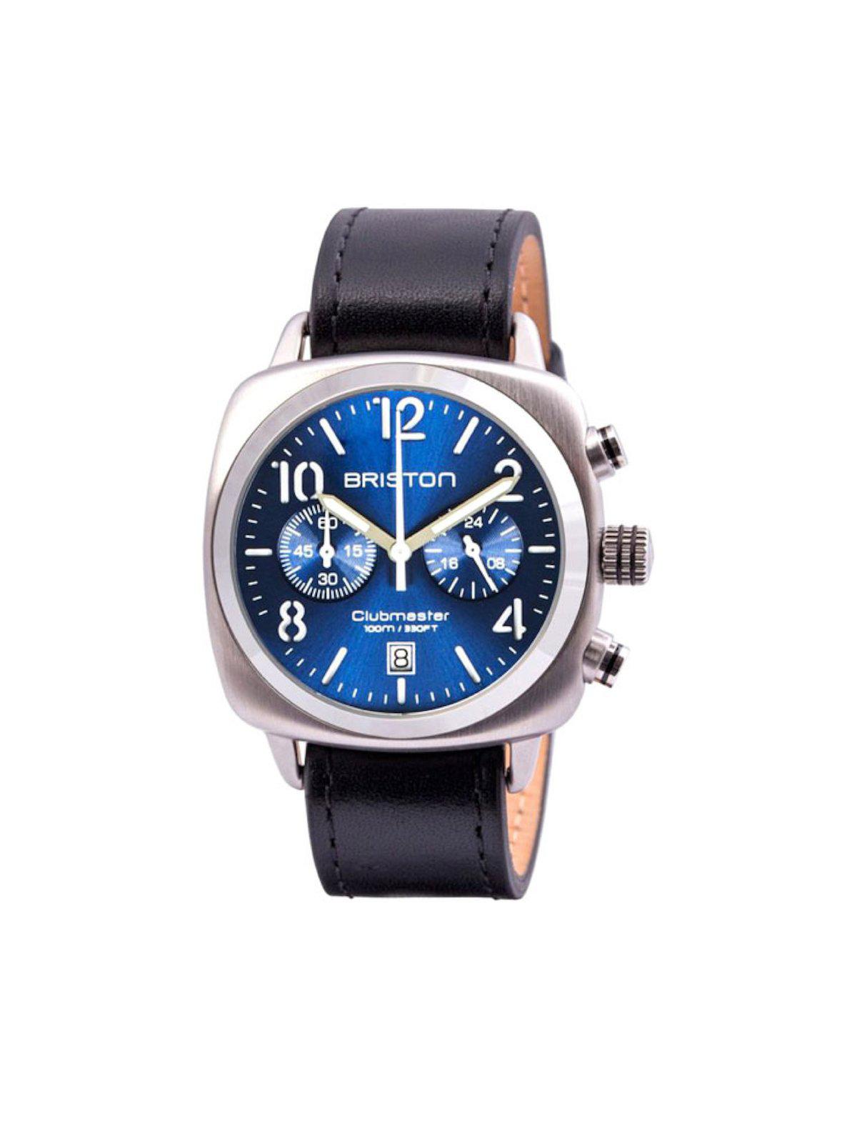 Briston Clubmaster Classic Steel Chronograph Blue Sunray Dial 40mm - MORE by Morello Indonesia