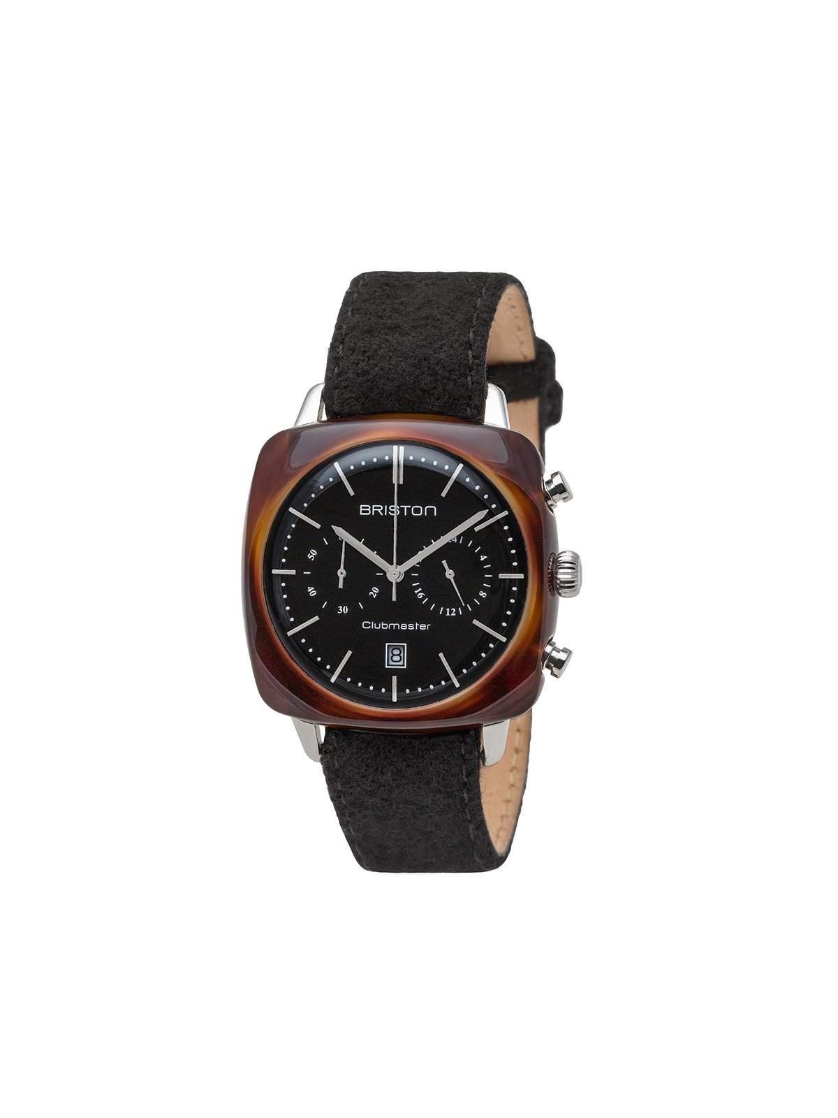 Briston Clubmaster Vintage Acetate Chronograph Tortoise Shell Black Dial 40mm - MORE by Morello Indonesia