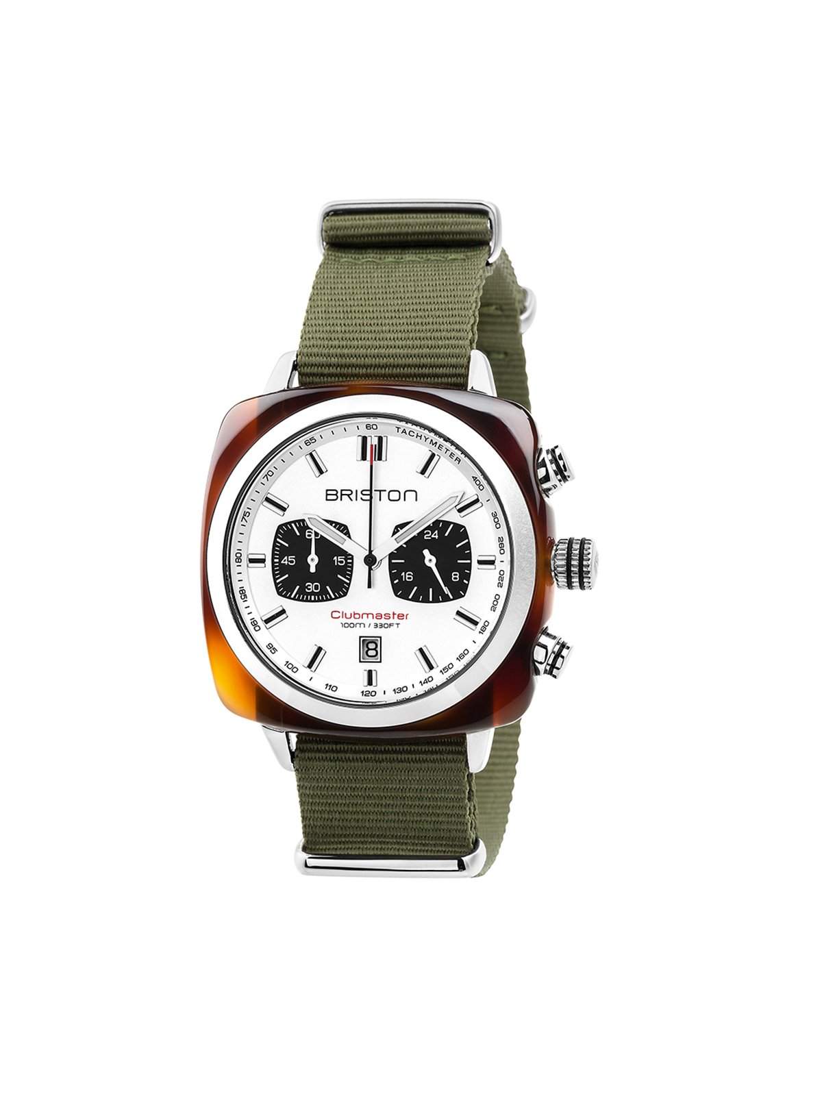 Briston Clubmaster Sport Acetate Chronograph Tortoise Shell White Dial 42mm - MORE by Morello Indonesia