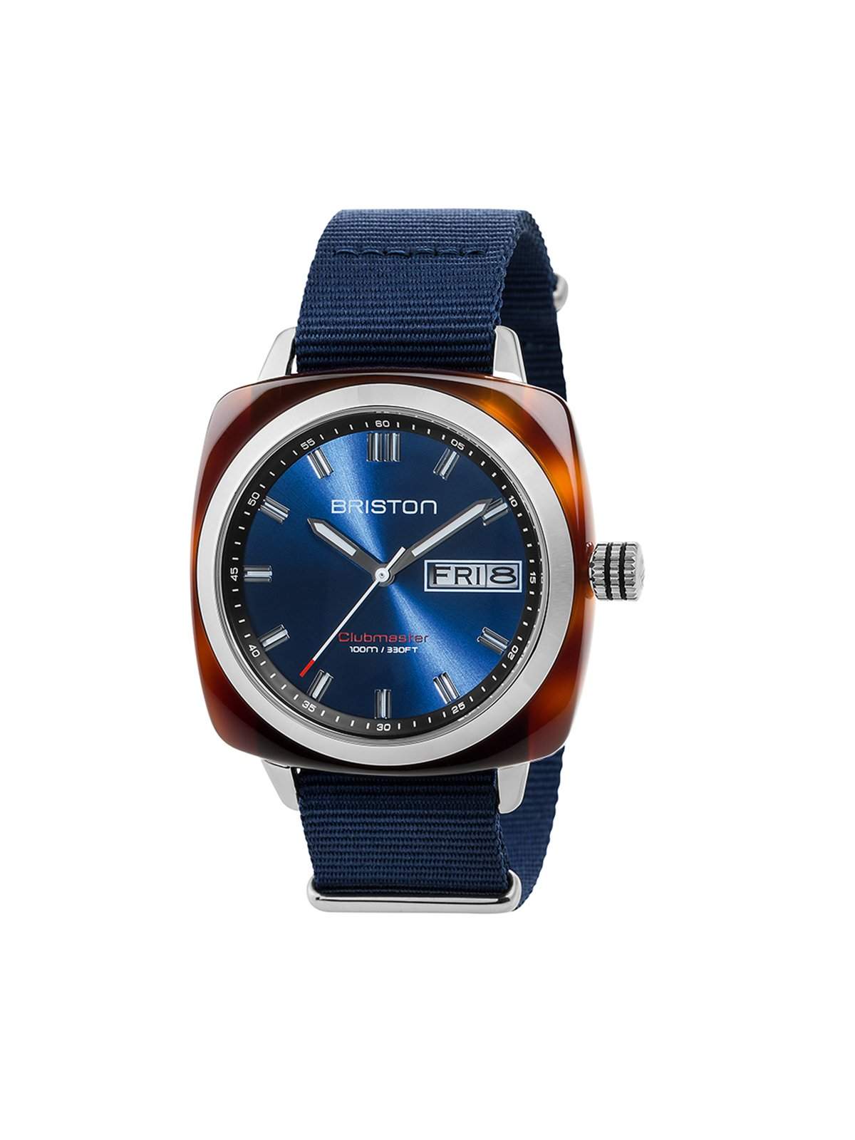 Briston Clubmaster Sport Acetate HMS Tortoise Shell Blue Sunray Dial 42mm - MORE by Morello Indonesia