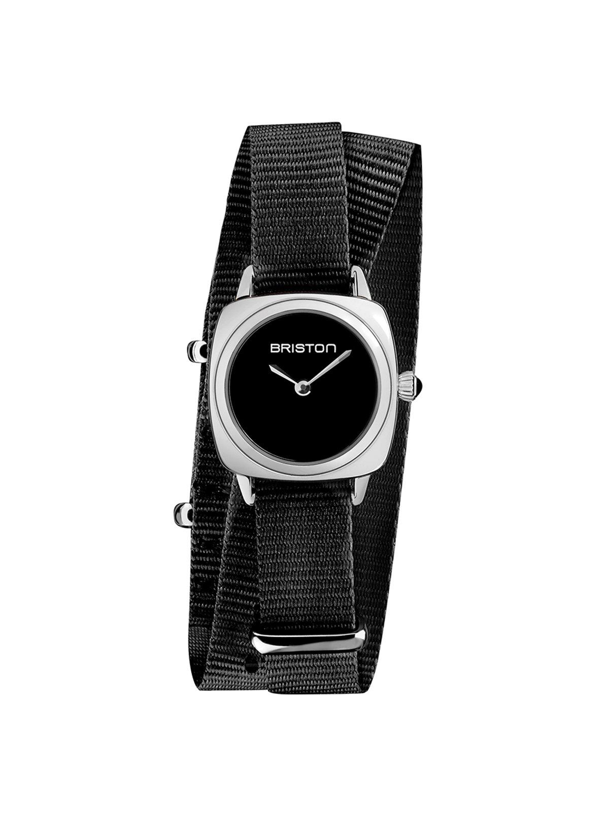 Briston Clubmaster Lady Steel HM Black Dial Black Double Tour Nato Strap 24mm - MORE by Morello Indonesia