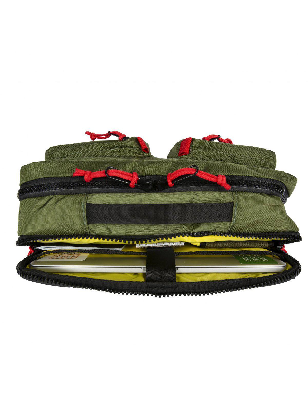 Topo Designs Global Briefcase Red Black Ripstop