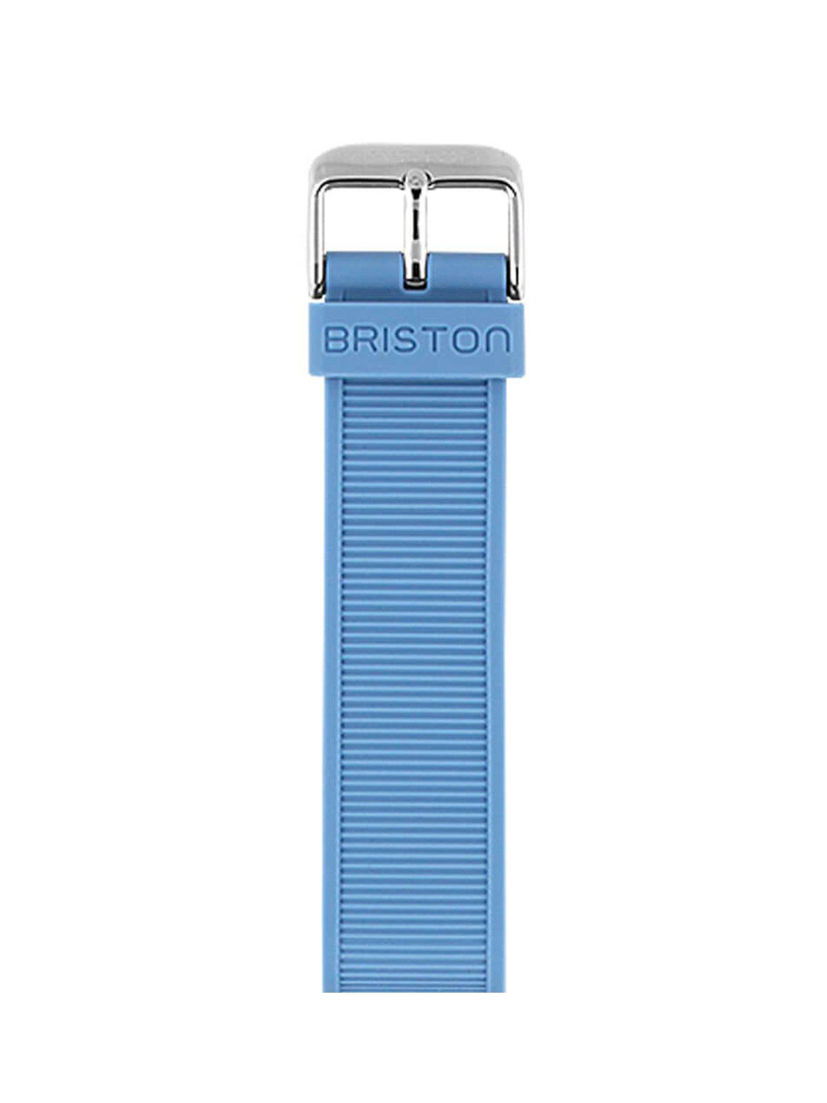 Briston Rubber Strap Light Blue Polished Steel 20mm - MORE by Morello Indonesia