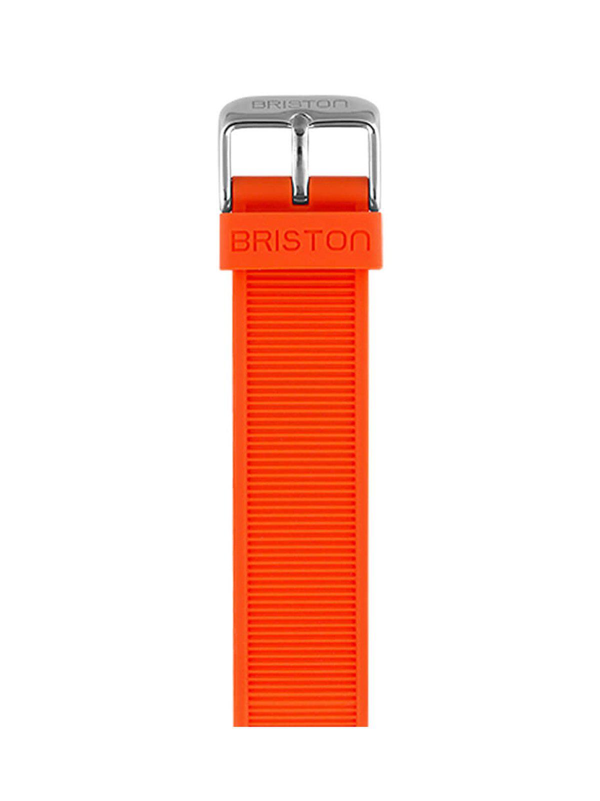 Briston Rubber Strap Orange Polished Steel 20mm - MORE by Morello Indonesia