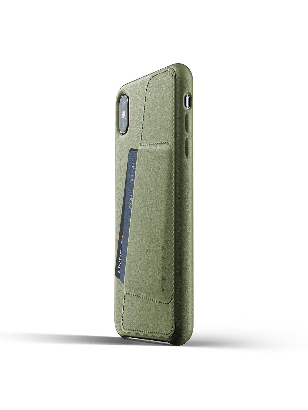 Mujjo Full Leather Wallet Case for iPhone XS Max Olive - MORE by Morello Indonesia