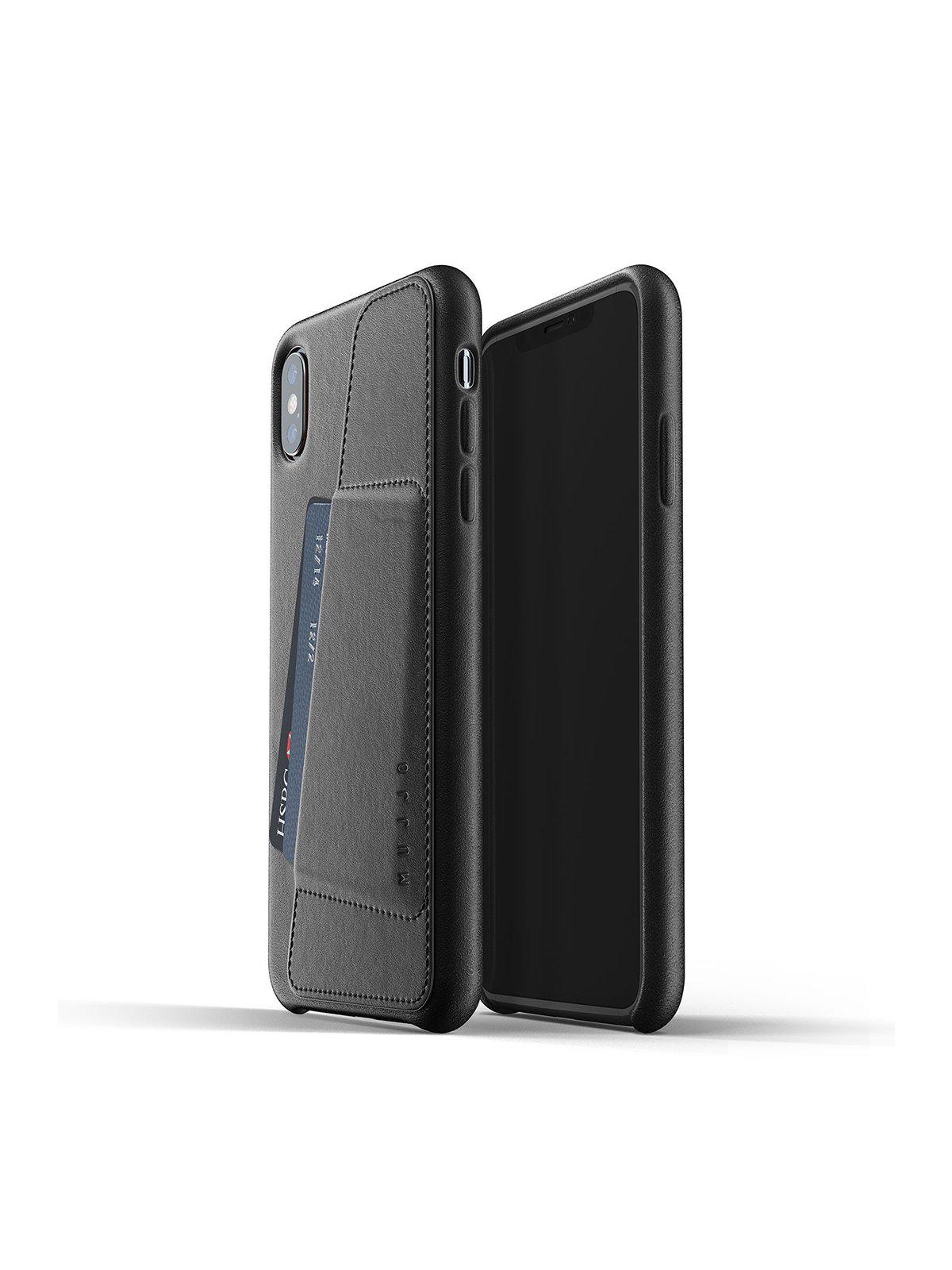 Mujjo Full Leather Wallet Case for iPhone XS Max Black - MORE by Morello Indonesia