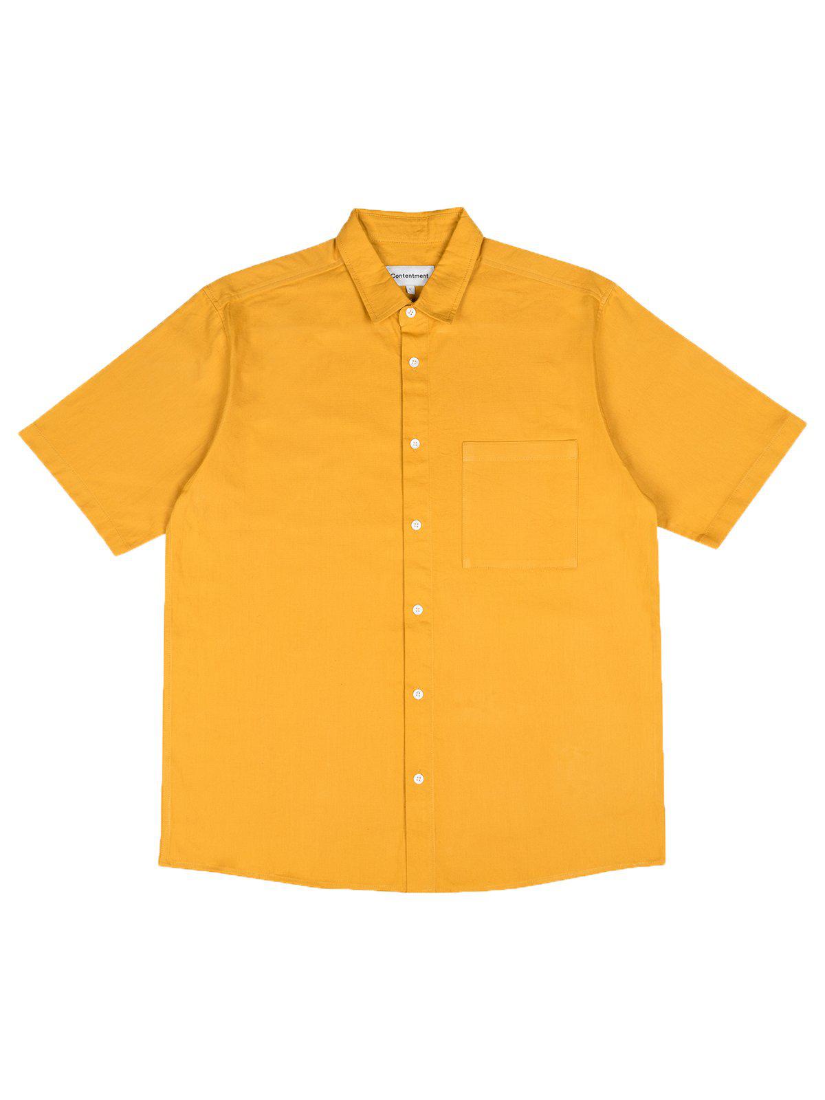 Contentment. Joy Mustard Linen Shirt - MORE by Morello Indonesia