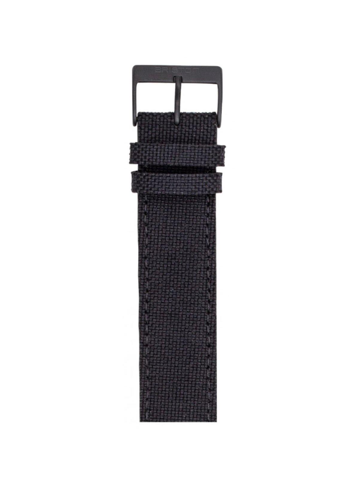 Briston Leather Canvas Strap Black PVD 20mm