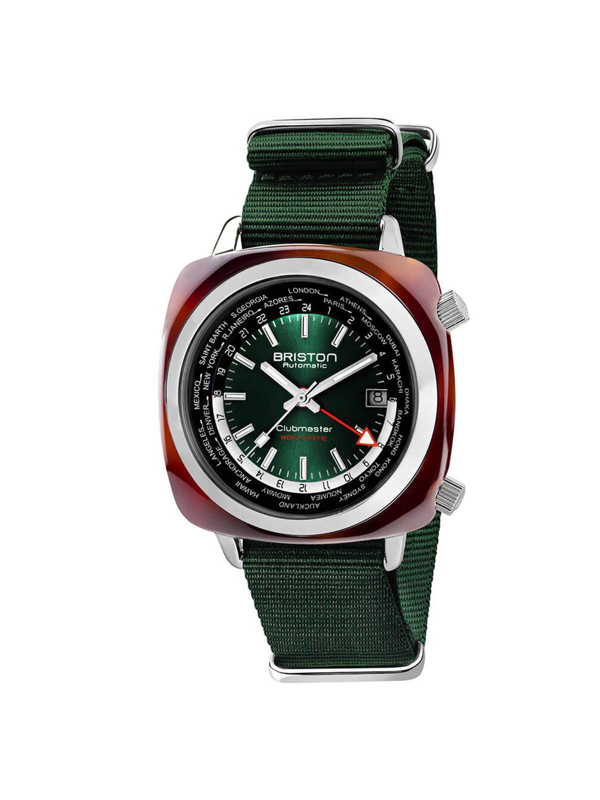 Briston Clubmaster Traveler Worldtime Automatic British Green Sunray 42mm - MORE by Morello Indonesia