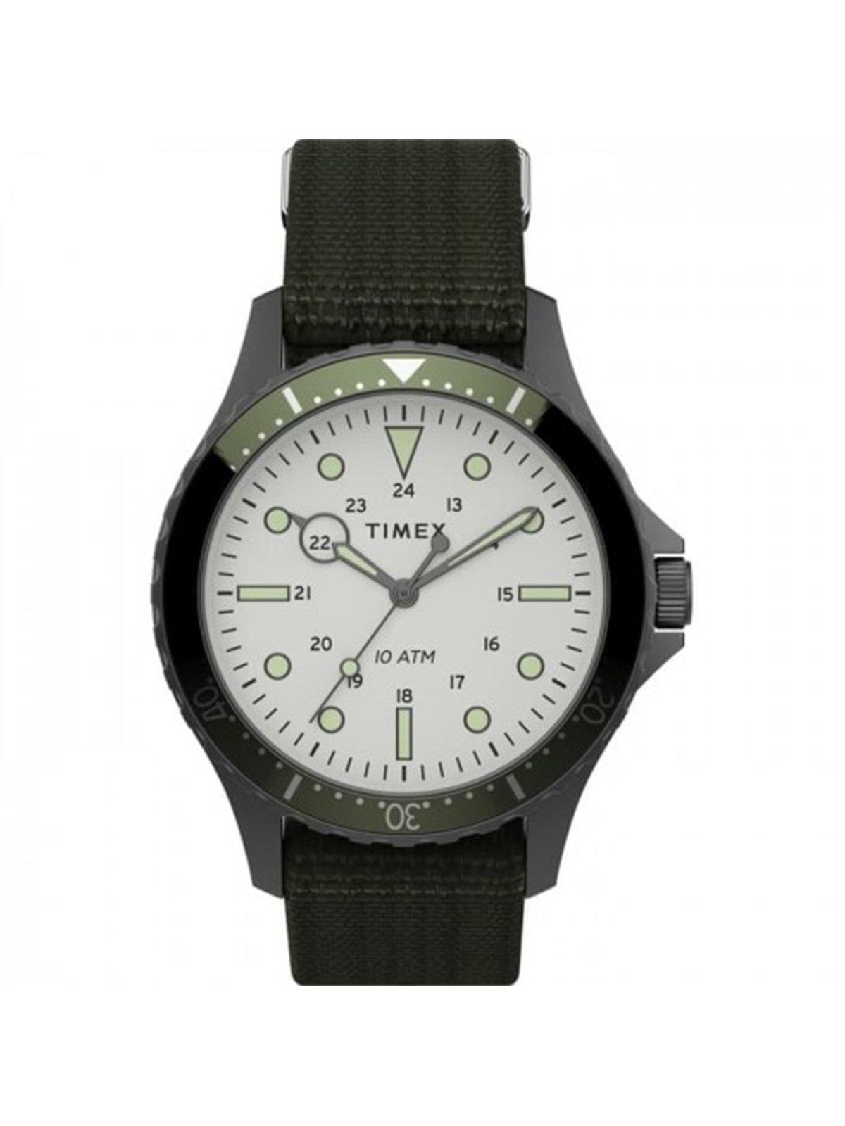 Timex Navi TW2T75500 41mm Gunmetal Green Fabric Strap - MORE by Morello Indonesia