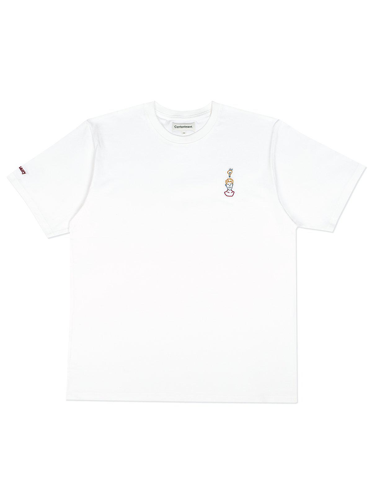 Contentment. EUREKA Embroidery T-Shirt White - MORE by Morello Indonesia