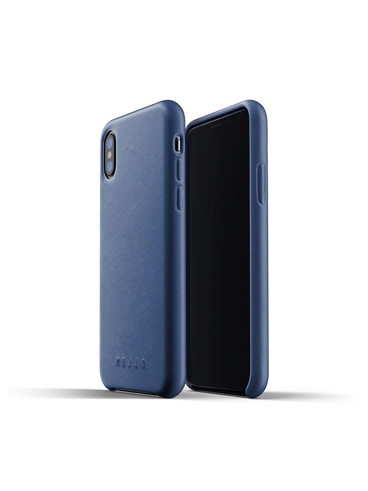 Mujjo Full Leather Case for iPhone XS Monaco Blue - MORE by Morello Indonesia