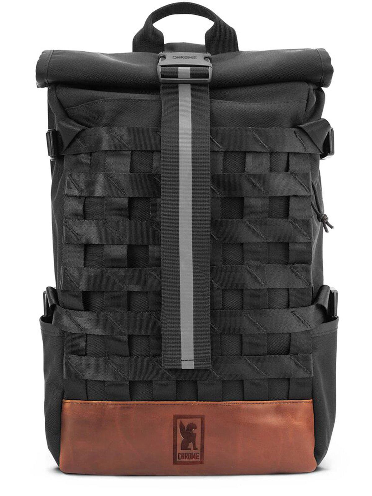 Chrome Industries Barrage Cargo Backpack Black Brown Leather