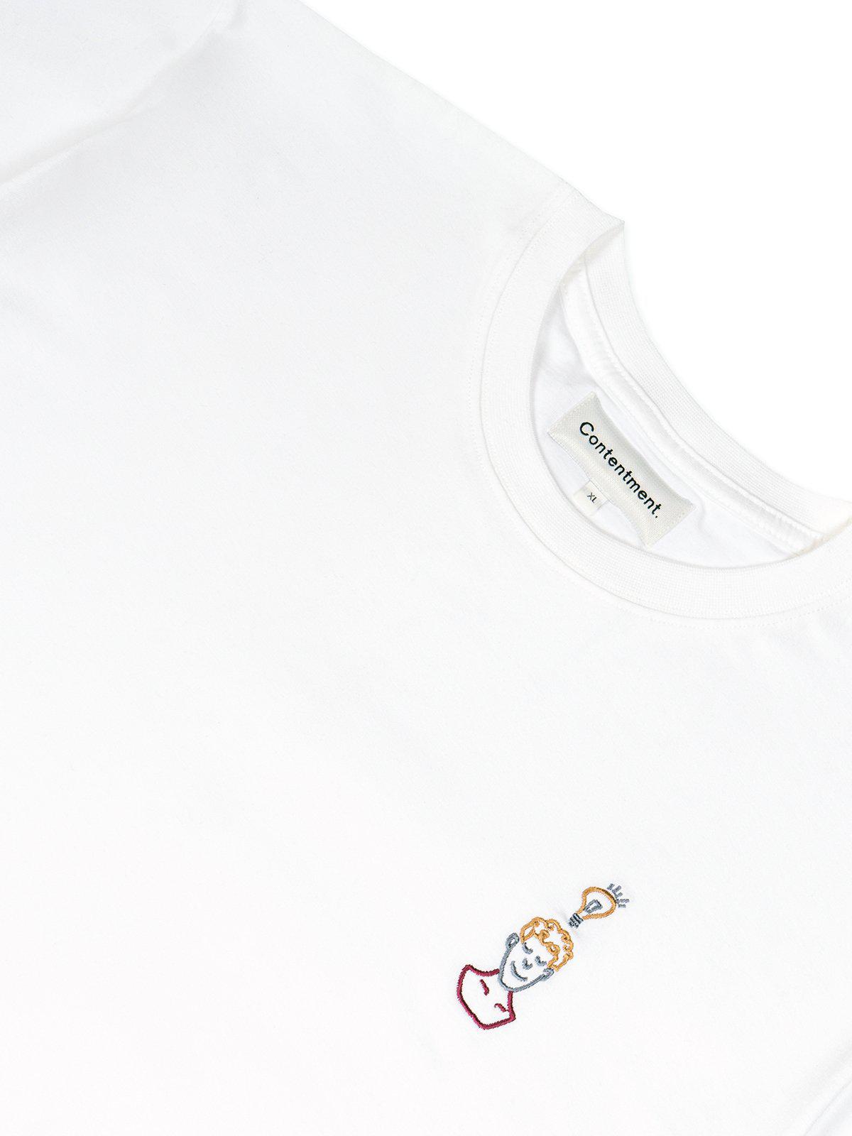 Contentment. EUREKA Embroidery T-Shirt White - MORE by Morello Indonesia