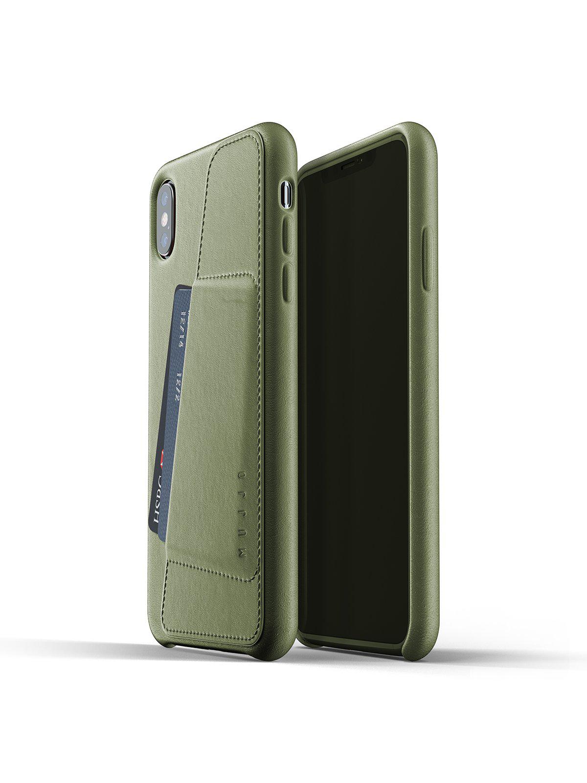 Mujjo Full Leather Wallet Case for iPhone XS Max Olive - MORE by Morello Indonesia