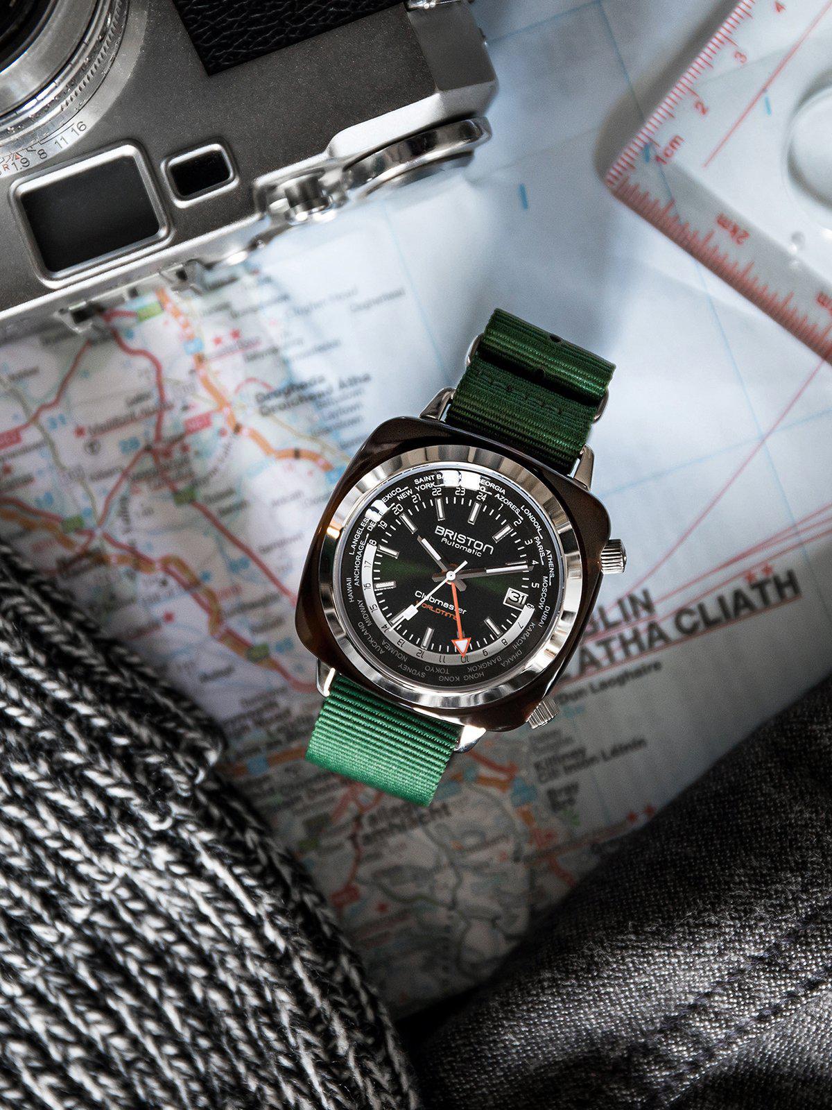 Briston Clubmaster Traveler Worldtime Automatic British Green Sunray 42mm - MORE by Morello Indonesia