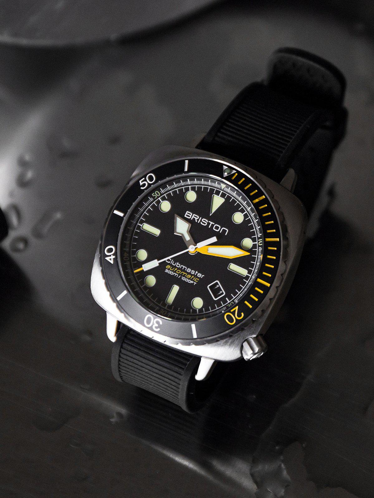 Briston Clubmaster Diver Pro Automatic Steel Black Rubber Strap 44mm - MORE by Morello Indonesia