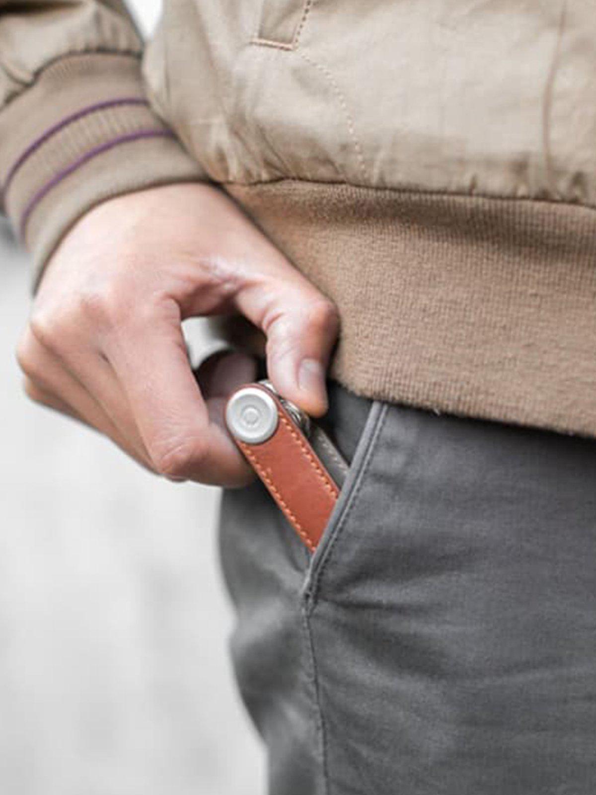 Orbitkey Leather Key Organiser Tan White