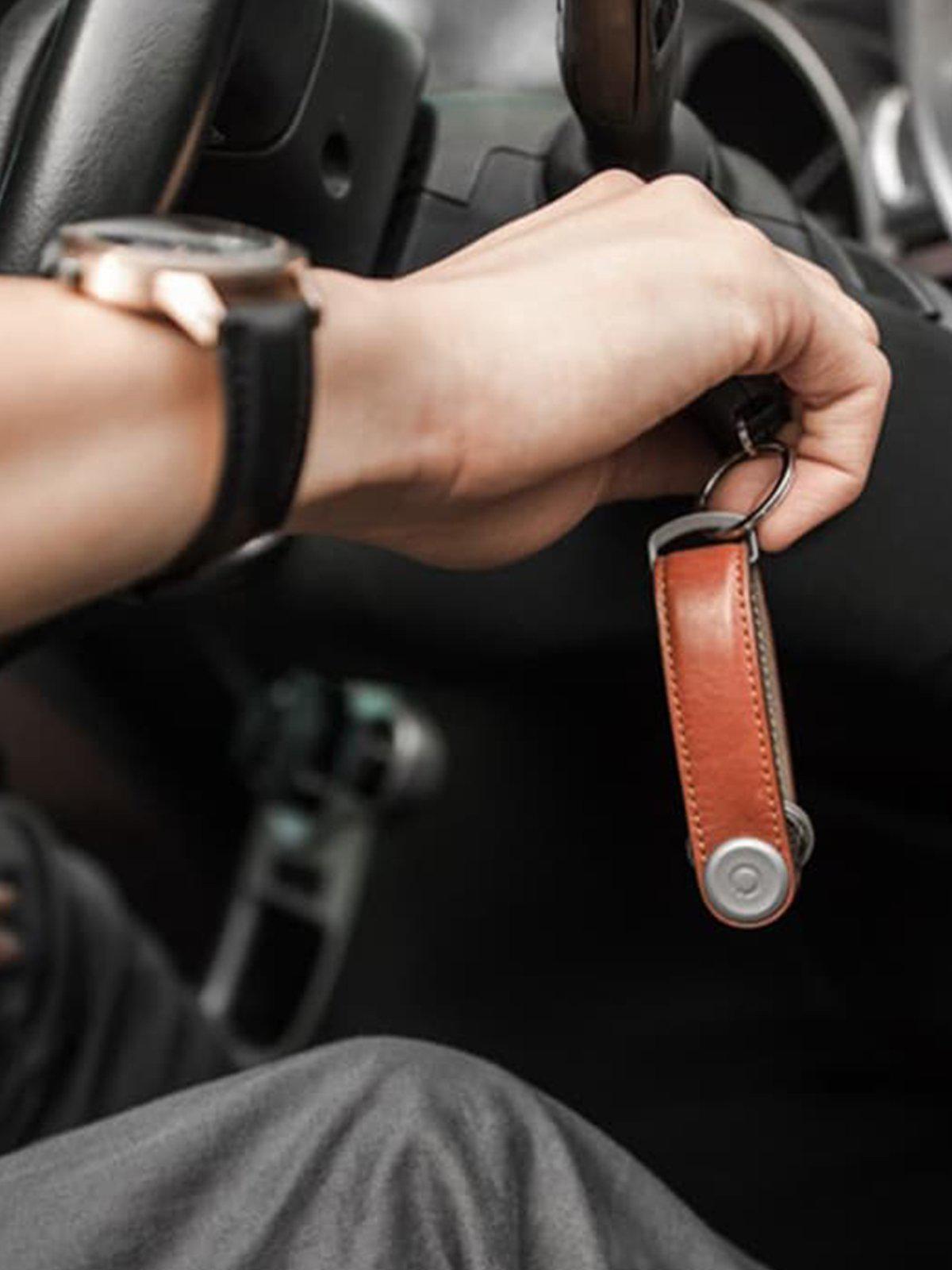Orbitkey Leather Key Organiser Tan White