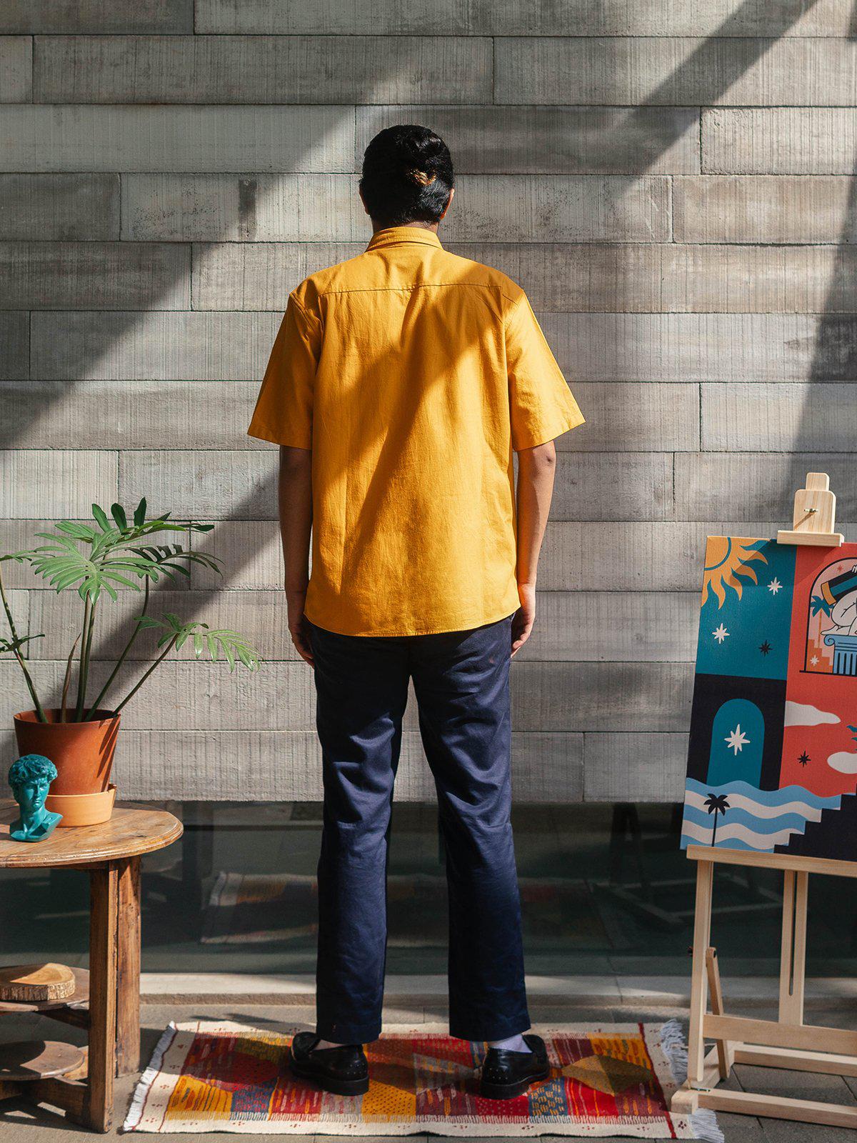 Contentment. Joy Mustard Linen Shirt - MORE by Morello Indonesia