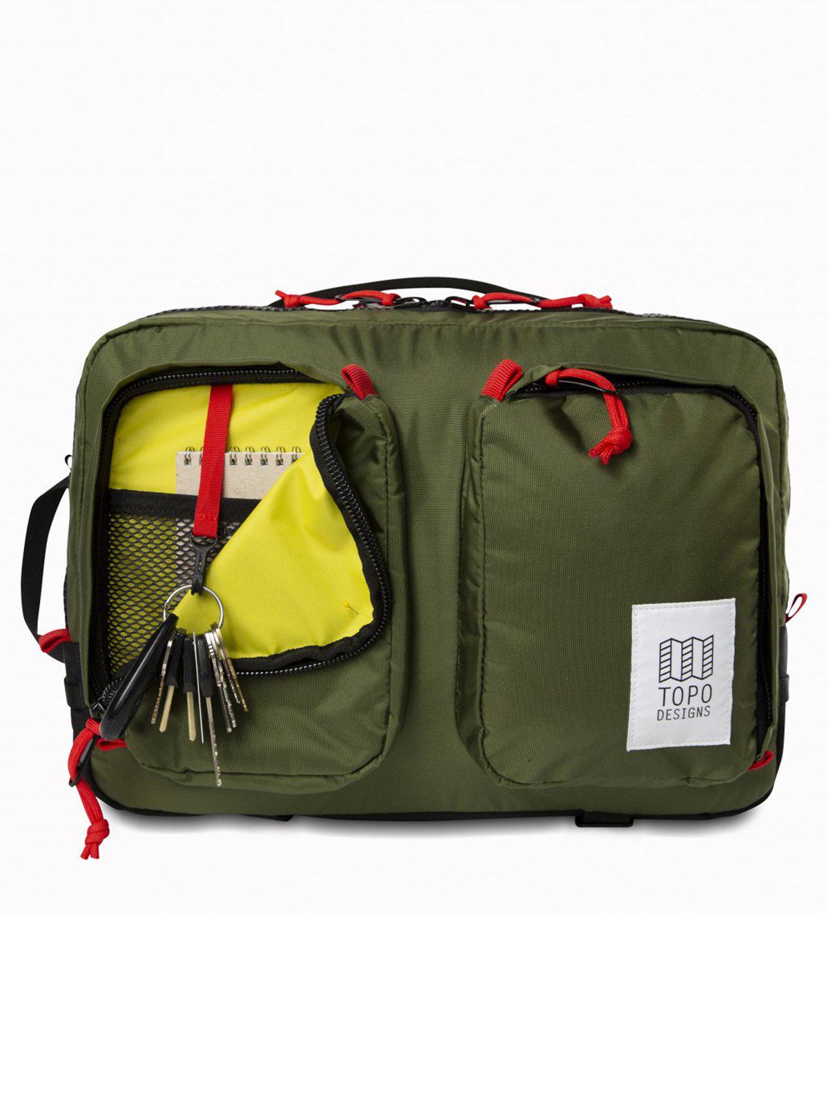 Topo Designs Global Briefcase Red Black Ripstop