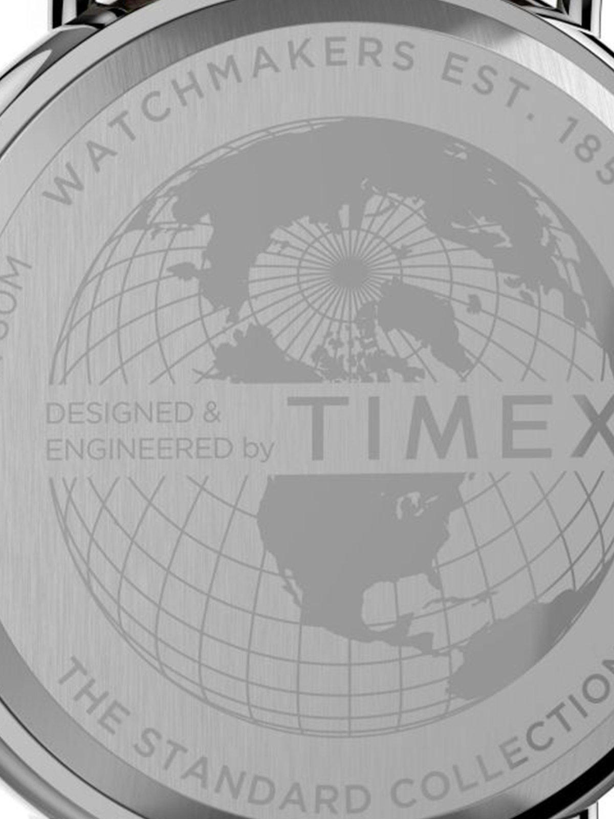 Timex Standard Chrono TW2T68900 41mm Silver Tone Brown Leather Strap - MORE by Morello Indonesia