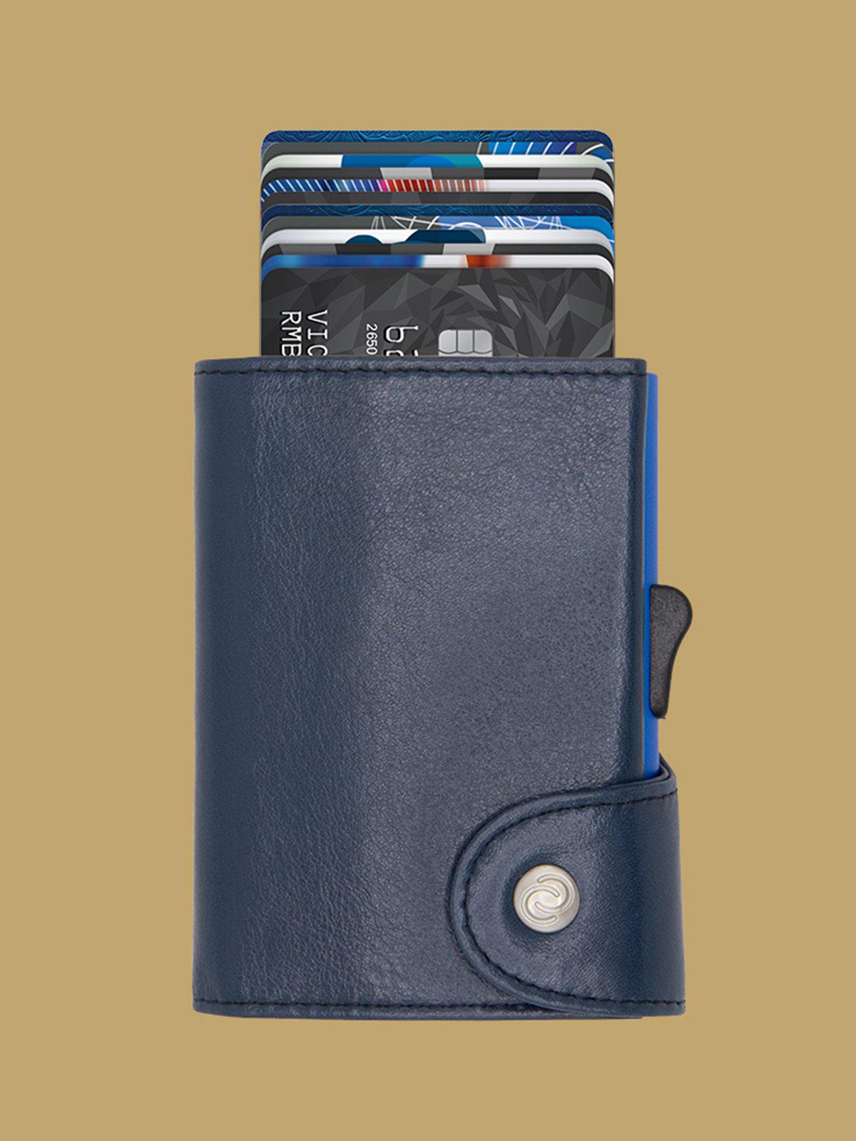 C-Secure XL Italian Leather Wallet with Coin Pouch RFID Cobalto Blue - MORE by Morello Indonesia