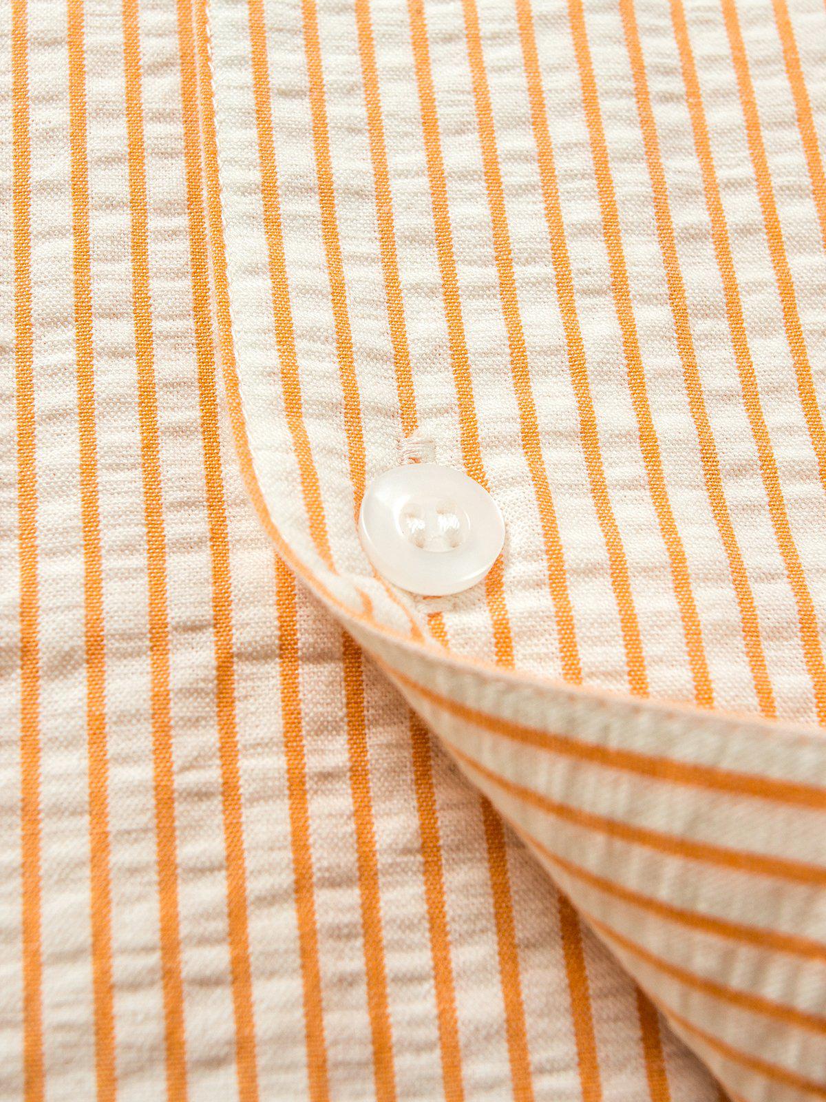 Contentment. Relaxed Seersucker Orange Shirt - MORE by Morello Indonesia