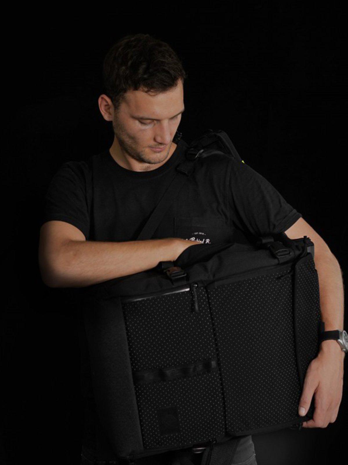 Life Behind Bars The Peloton Eclipse 30-42L Rolltop Backpack Black Reflective - MORE by Morello Indonesia