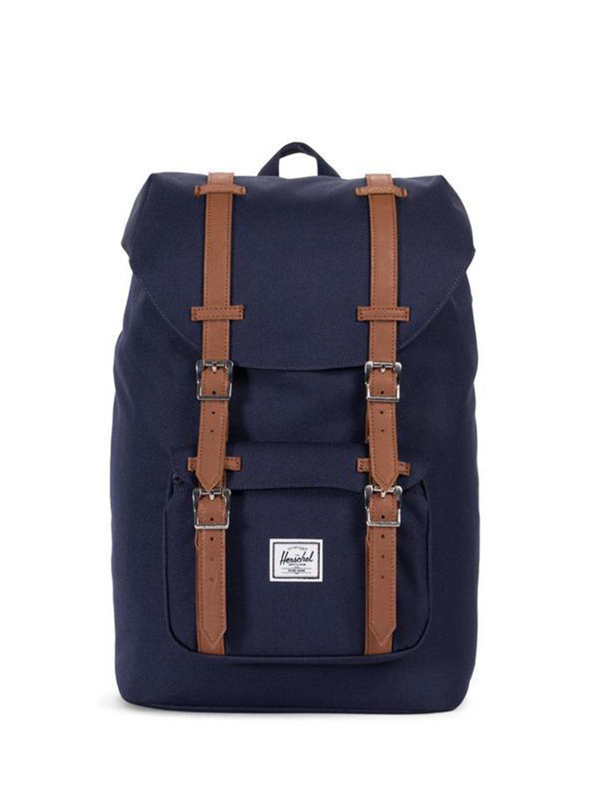 Herschel Little America Mid Backpack Peacoat Tan Synthetic Leather 17L - MORE by Morello Indonesia