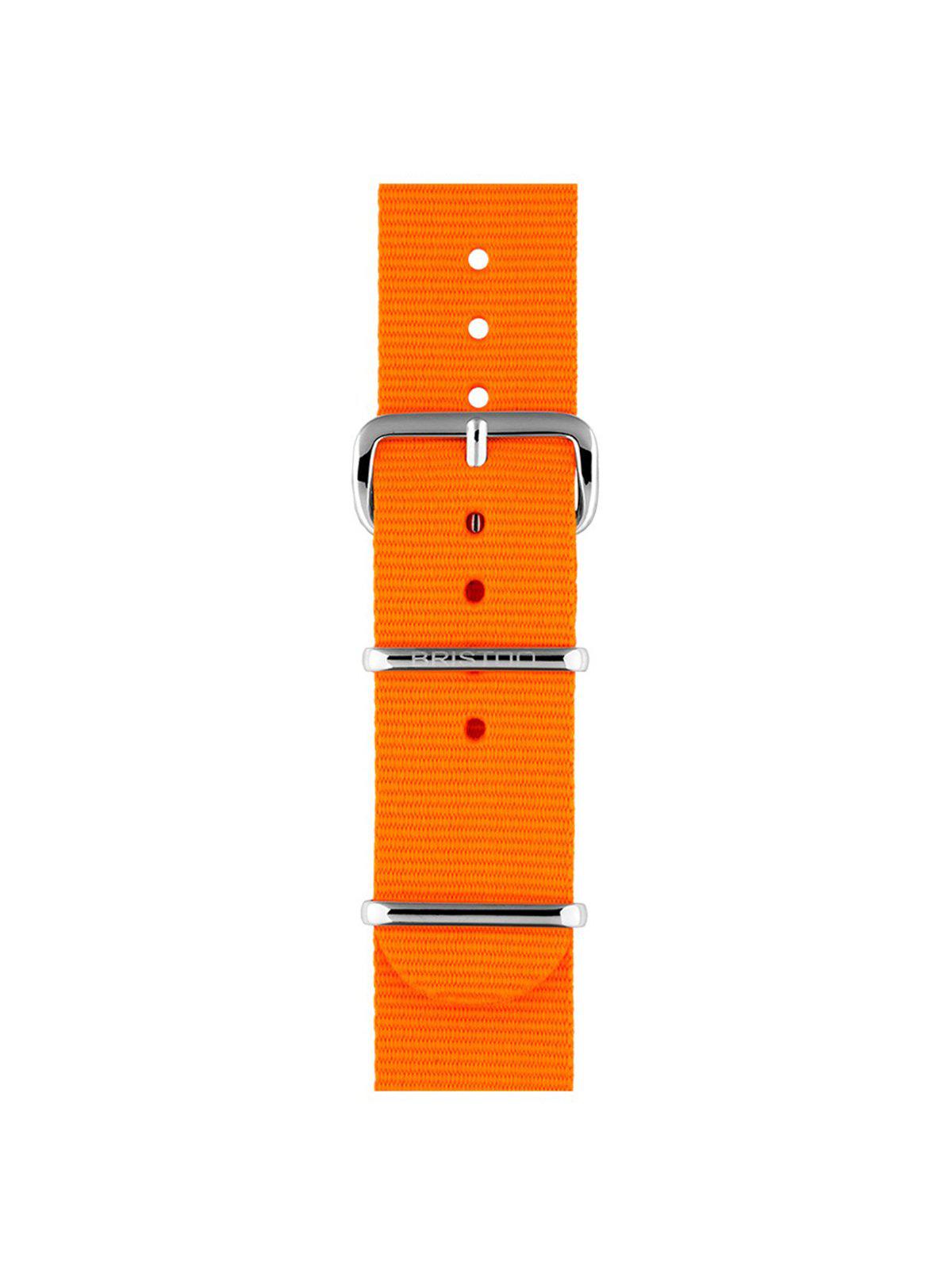 Briston Nato Strap Neon Orange Polished Steel 20mm - MORE by Morello Indonesia