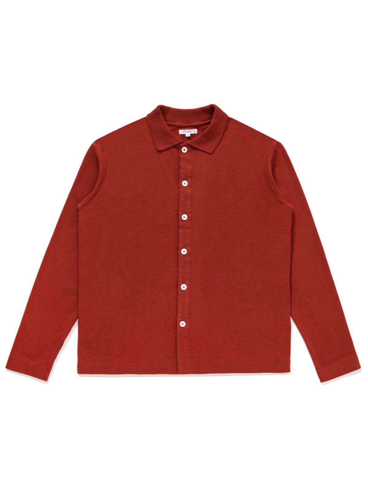 Lady White Co. Long Sleeve Placket Polo Red Ochre - MORE by Morello Indonesia