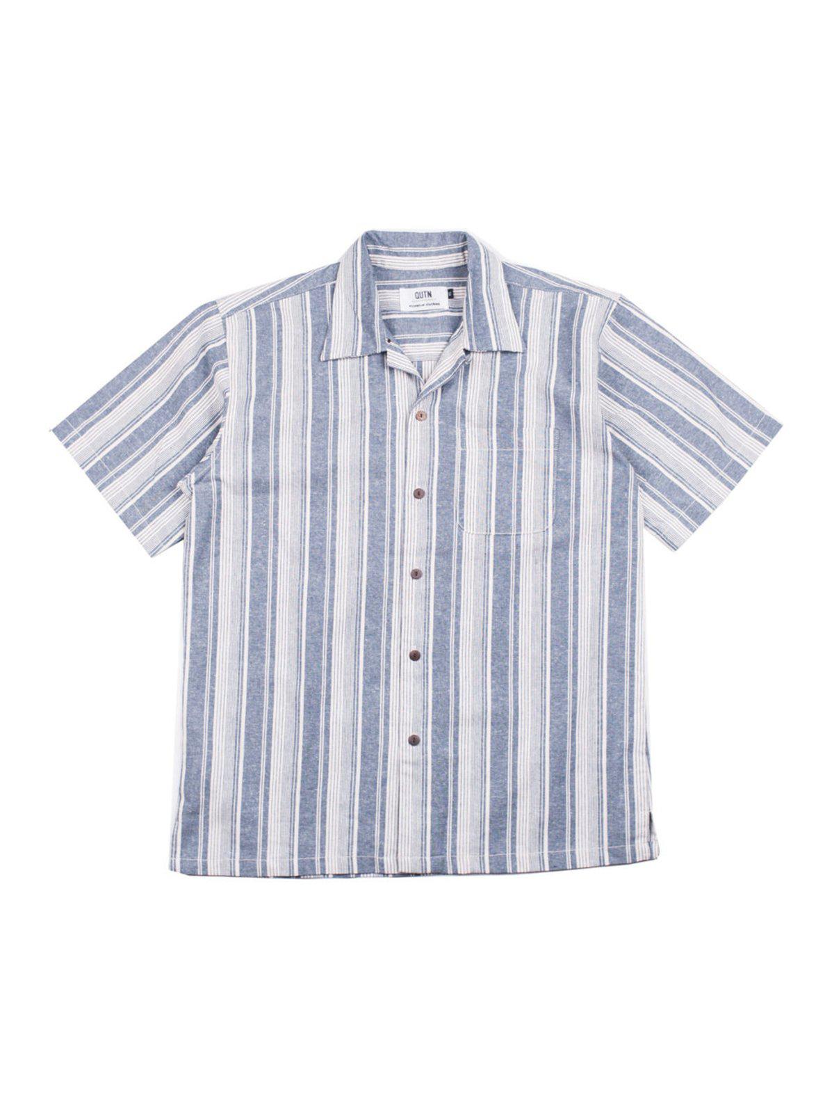 Qutn Button Down Weekend Shirt Blue Stripes - MORE by Morello Indonesia