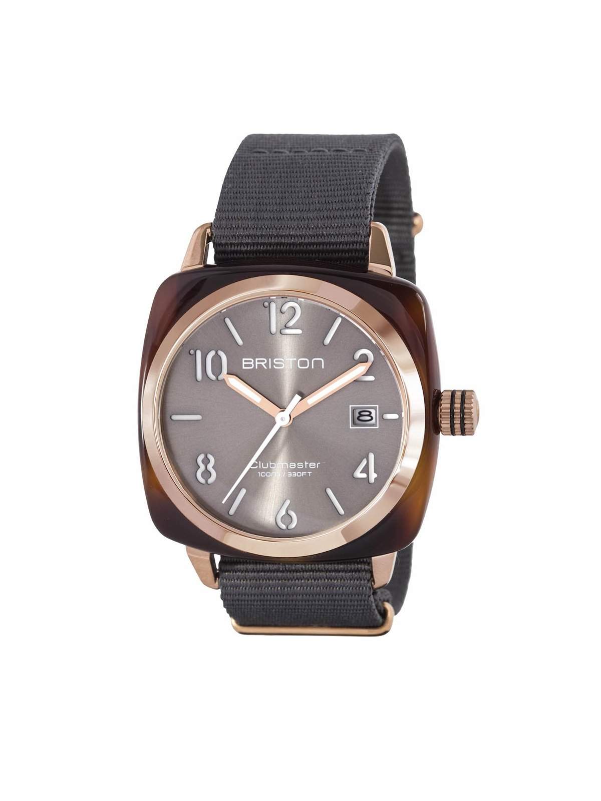 Briston Clubmaster Classic Acetate HMS Gold Grey Sunray Dial 40mm - MORE by Morello Indonesia