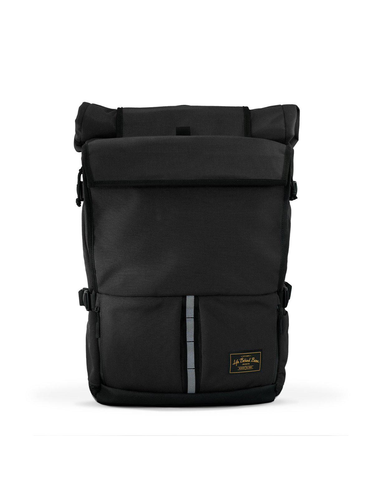 Life Behind Bars The Peloton Rolltop Backpack 30-42L Black - MORE by Morello Indonesia