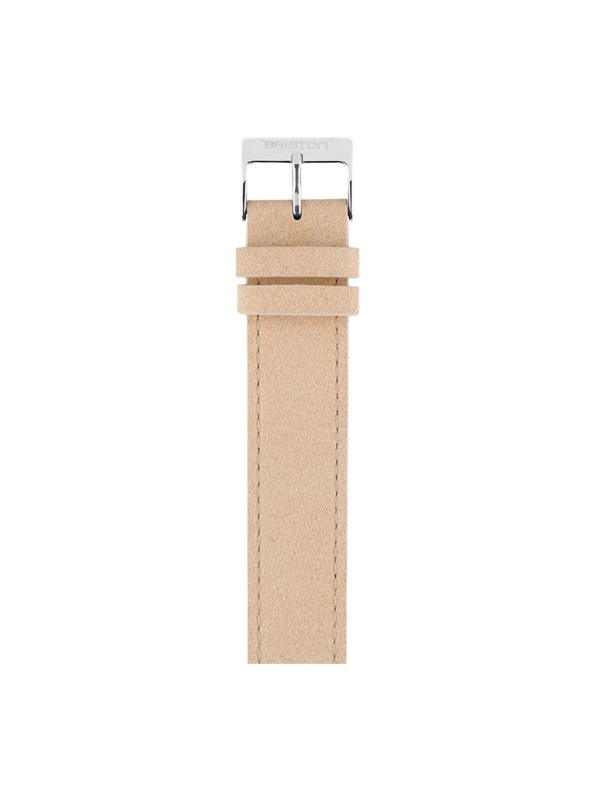 Briston Suede Strap Beige Polished Steel 18mm - MORE by Morello Indonesia