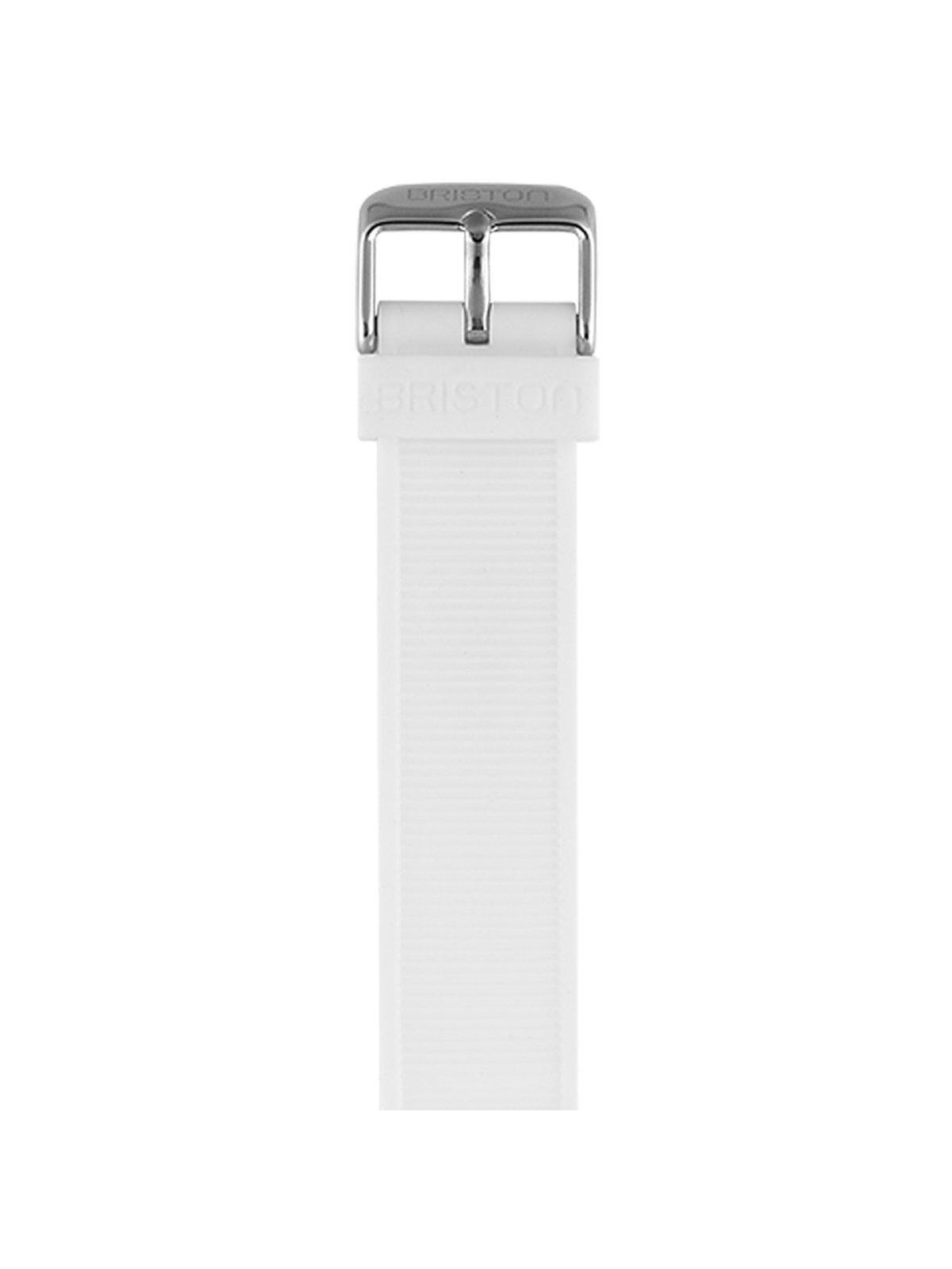 Briston Rubber Strap White Polished Steel 18mm - MORE by Morello Indonesia