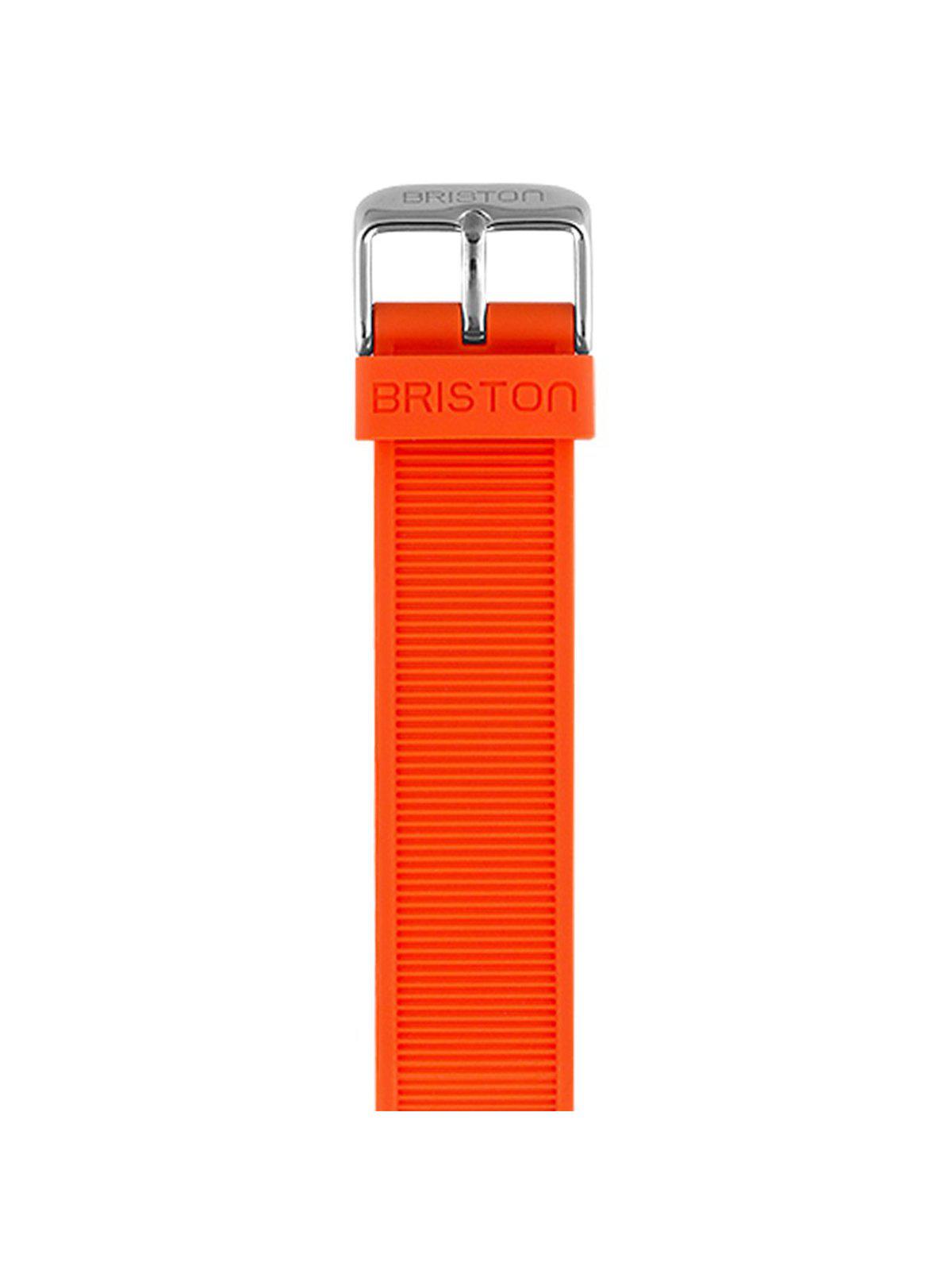 Briston Rubber Strap Orange Polished Steel 18mm - MORE by Morello Indonesia