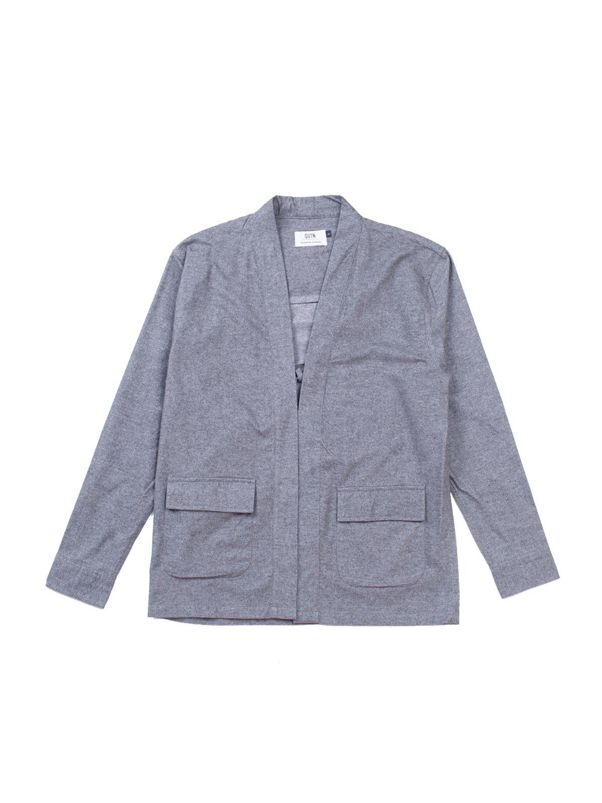 Qutn Throw On IV Charcoal Flannel - MORE by Morello Indonesia