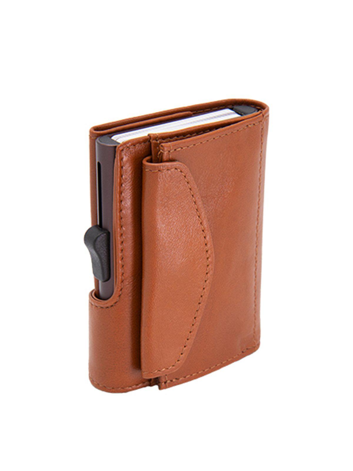C-Secure XL Italian Leather Wallet with Coin Pouch RFID Chestnut Brown - MORE by Morello Indonesia