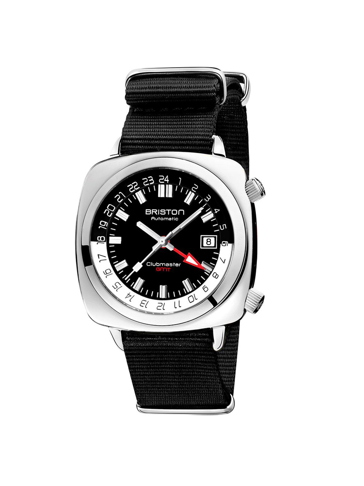 Briston Clubmaster GMT Traveler HMS Automatic Steel Black Dial Black Nato Strap 42mm - MORE by Morello Indonesia