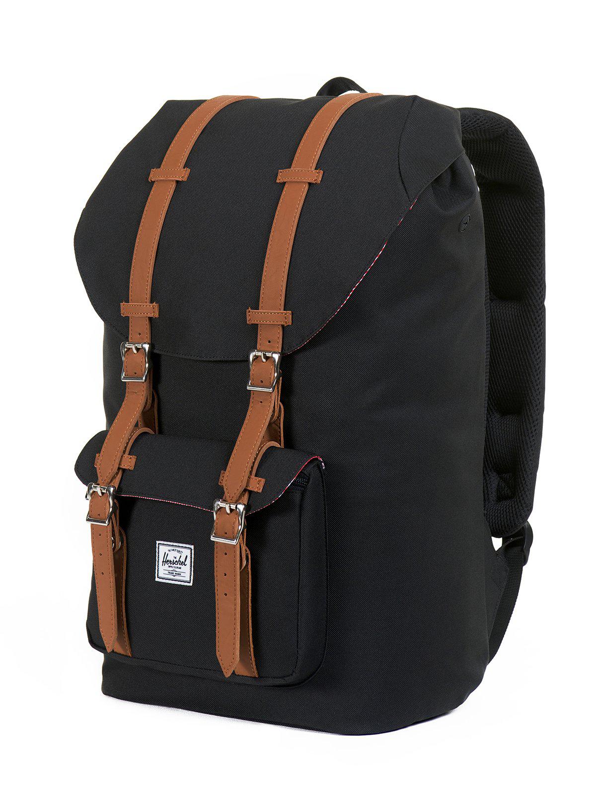 Herschel Little America Backpack 600D Poly Black Tan 25L - MORE by Morello Indonesia
