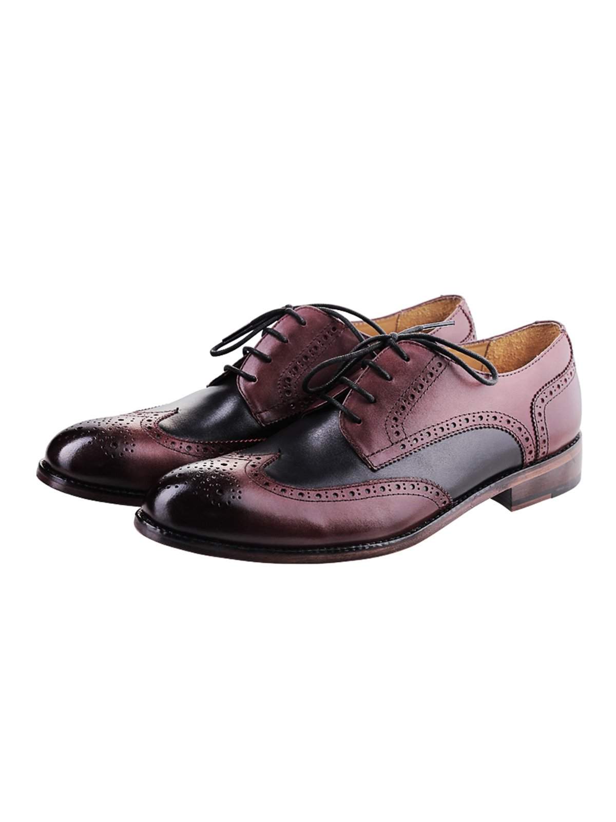 Heimdall Loki Wingtip Derby Two Tone Black Dark Burgundy - MORE by Morello Indonesia