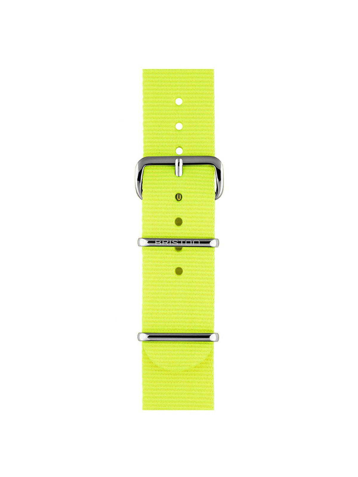 Briston Nato Strap Neon Yellow Polished Steel 20mm - MORE by Morello Indonesia