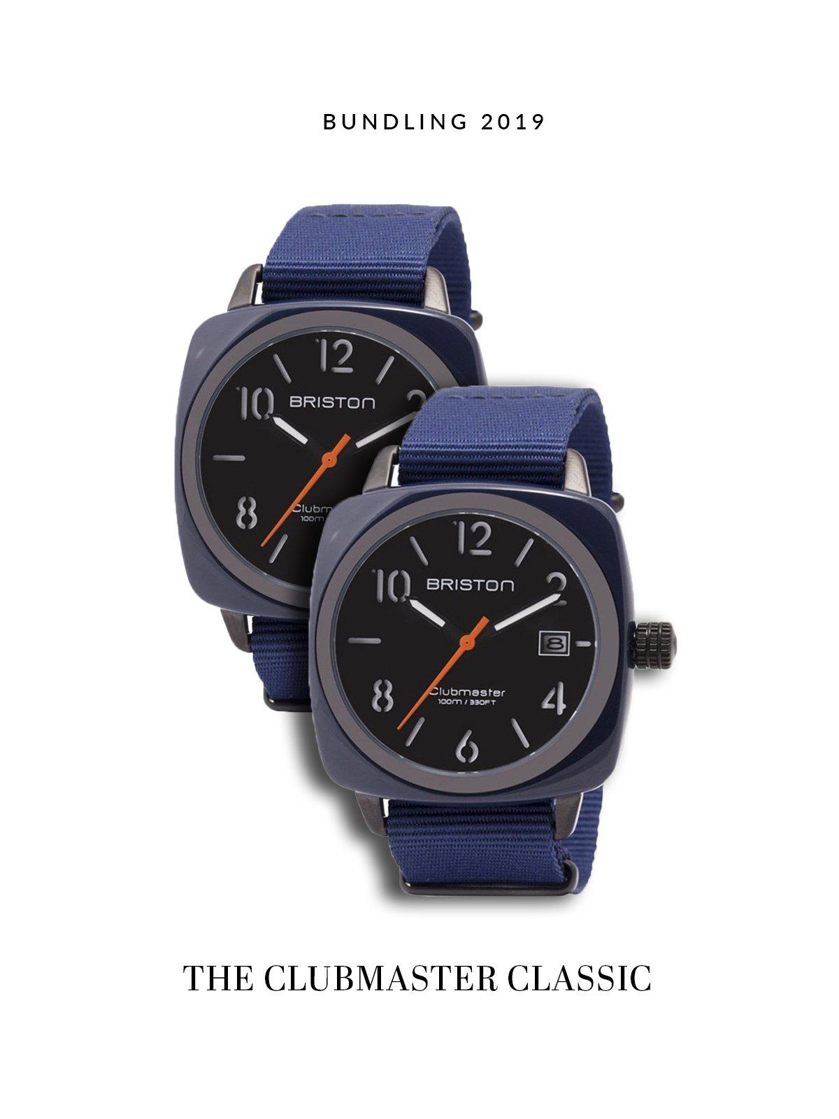 BUNDLING Briston Clubmaster Classic Acetate HMS Navy Military PVD 40mm - MORE by Morello Indonesia